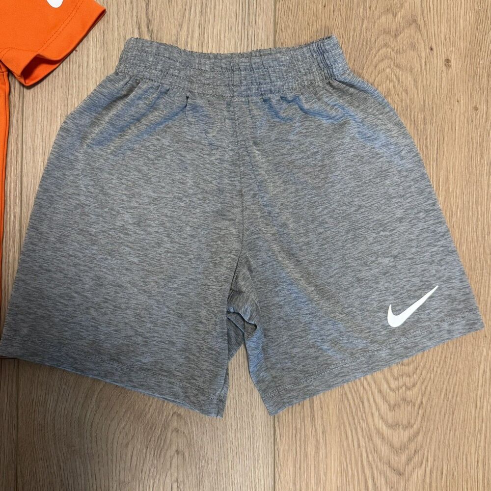 Nike Dri-fit Youth Boy Small Orange & Gray Shorts & Tshirt Activewear Set - Picture 5 of 6